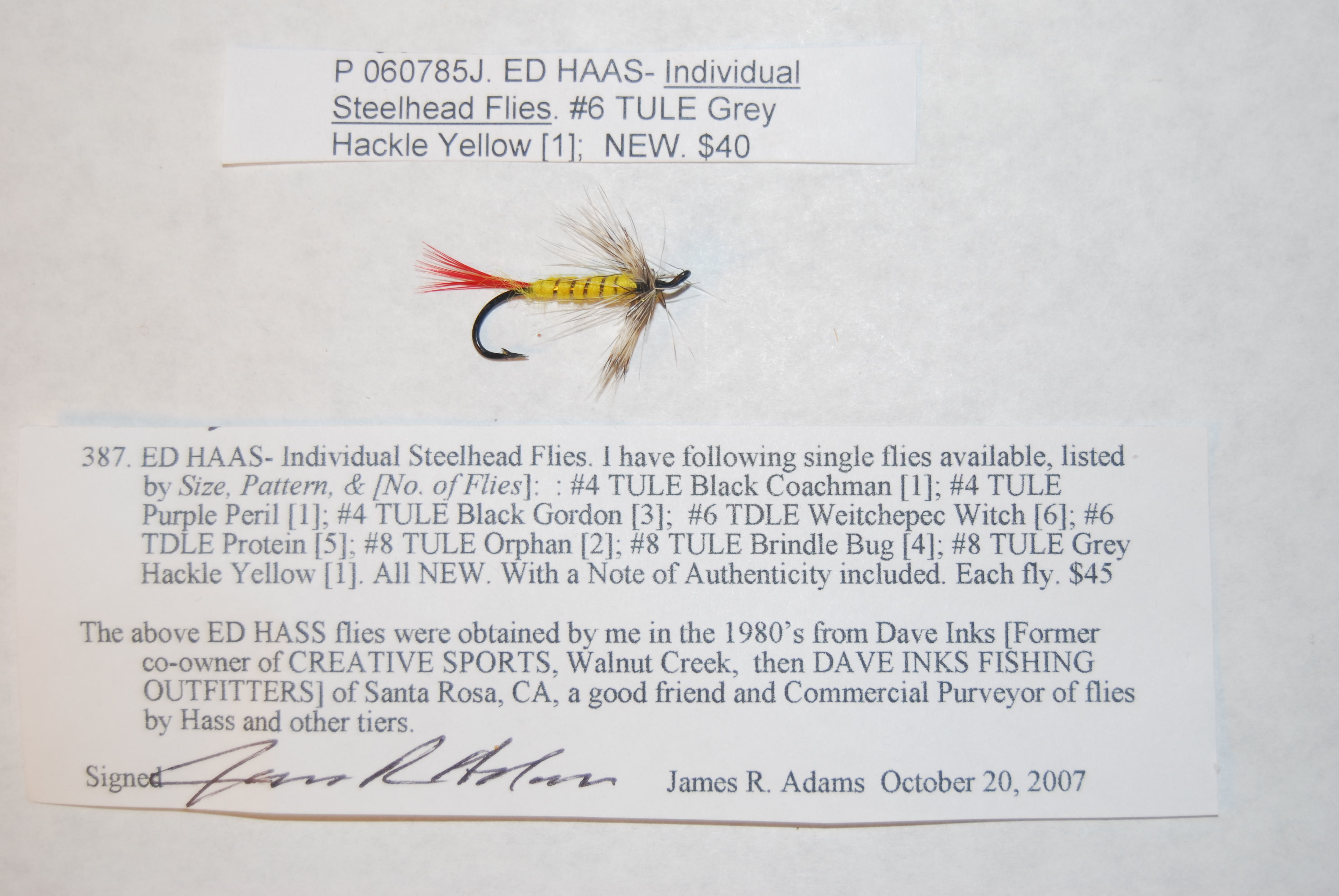 ED HAAS- Individual Steelhead Flies. #6 TULE Grey Hackle Yellow. Image for ED HAAS- Individual Steelhead Flies. #6 TULE Grey Hackle Yellow.